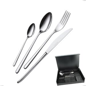 Servizio di posate 51 pezzi in astuccio di legno Venice, Acciaio inox 18/10 (AISI304), spessore 4.00 mm