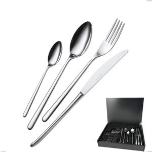 Servizio di posate 24 pezzi in astuccio di legno Venice, Acciaio inox 18/10 (AISI304), spessore 4.00 mm