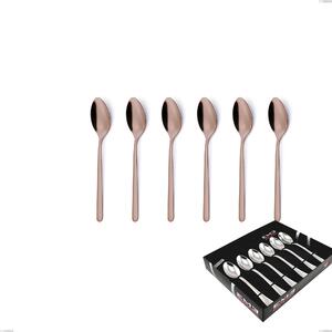 Confezione vetrina 6 pezzi caff� Venice Copper Bronze, Acciaio Inox 18-10 trattamento pvd bronzo, spessore 4 mm