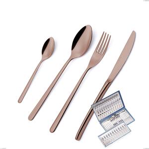 Servizio di posate 75 pezzi in astuccio regalo Venice Copper Bronze, Acciaio Inox 18-10 trattamento pvd bronzo, spessore 4 mm
