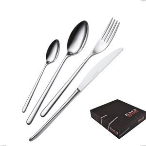 Servizio Posate VENICE 49 pezzi acciaio inox lucido 1810 AISI304 spessore 4.0 mm in confezione regalo