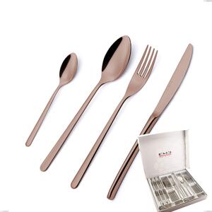 Cofanetto 24 pezzi Venice Copper Bronze, Acciaio Inox 18-10 trattamento pvd bronzo, spessore 4 mm