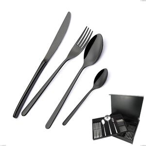 Servizio Posate VENICE Gun Metal 75 pezzi 12 posti tavola acciaio inox 18/10 AISI304 spessore 4.0 mm in Astuccio Legno