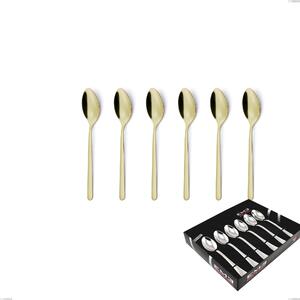 Confezione vetrina 6 pezzi caff� Venice Tin Gold, Acciaio Inox 18-10 trattamento pvd oro, spessore 4 mm
