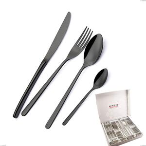 Cofanetto 24 pezzi Venice Gun Metal, Acciaio Inox 18-10 trattamento pvd canna di fucile, spessore 4 mm