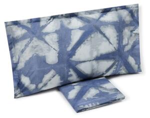 Copripiumino Con Federe In Percalle Shibori Singolo - 155X255 + 1 Federa 50X80 Emporium Geometrico Bluette Caleffi
