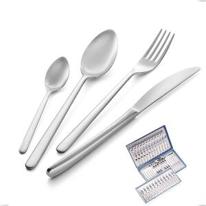 Astuccio 75 pezzi venice sabbiato, Acciaio inox Aisi 304 Posate sabbiate, spessore 4 mm