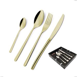 Confezione vetrina 24 pezzi Venice Tin Gold, Acciaio Inox 18-10 trattamento pvd oro, spessore 4 mm