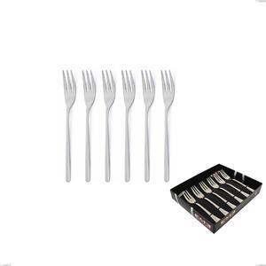 Confezione vetrina 6 pezzi forchettine dolce venice sabbiato, Acciaio inox Aisi 304 Posate sabbiate, spessore 4 mm