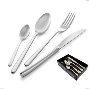 Confezione vetrina 24 pezzi venice sabbiato, Acciaio inox Aisi 304 Posate sabbiate, spessore 4 mm