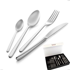 Servizio Posate VENICE SABBIATO 24 pezzi acciaio inox sabbiato 1810 AISI304 spessore 4.0 mm In Confezione Panoramica
