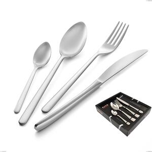 Confezione vetrina 24 pezzi venice sabbiato, Acciaio inox Aisi 304 Posate sabbiate, spessore 4 mm