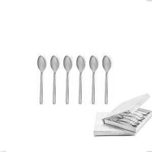 Confezione a libro 6 pezzi cucchiaino moka venice sabbiato, Acciaio inox Aisi 304 Posate sabbiate, spessore 4 mm