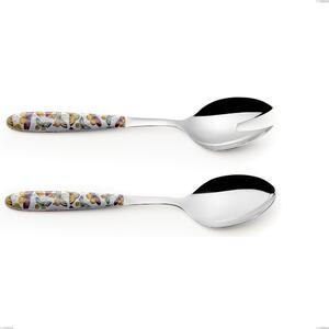 Coppia insalata vero butterfly, acciaio 18.0 nickel free, manicatura pbt sublimato acciaio lucido, lunghezza 250.00 mm