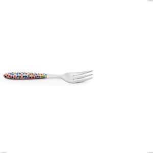 Forchetta dolce vero coriandoli, acciaio 18.0 nickel free, manicatura pbt sublimato acciaio lucido, lunghezza 150.00 mm