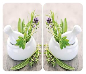 Set di 2 copri stufe in vetro Herbal, 52 x 30 cm Herb Garden - Wenko