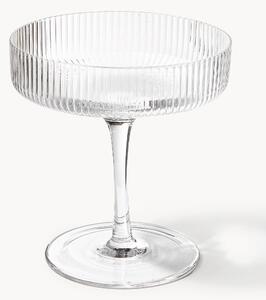 Set di 2 coppe da champagne in vetro soffiato con scanalatura in rilievo Ripple