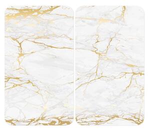 Set di 2 copri stufe in vetro in marmo bianco-oro, 52 x 30 cm Universal - Wenko