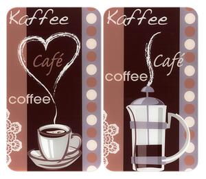 Set di 2 coperchi in vetro per stufa Coffee, 52 x 30 cm Coffee Flamour - Maximex