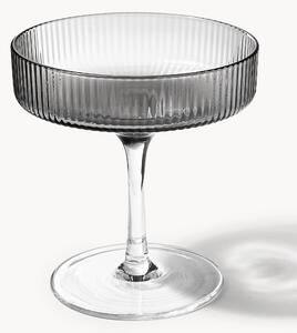 Set di 2 coppe da champagne in vetro soffiato con scanalatura in rilievo Ripple
