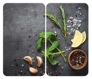 Set di 2 copri stufe in vetro grigio Herbs Universal - Wenko