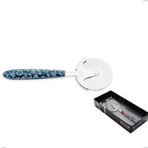 Confezione vetrina rotella tagliapizza vero flowers, acciaio 18.0 nickel free, manicatura pbt sublimato acciaio lucido