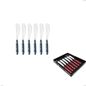 Confezione vetrina 6 pezzi spalmaburro piccolo vero garden, acciaio 18.0 nickel free, manicatura pbt sublimato acciaio lucido