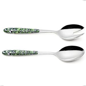 Coppia insalata vero icon, acciaio 18.0 nickel free, manicatura pbt sublimato acciaio lucido, lunghezza 250 mm