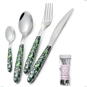 Confezione barattolo francese 16 pezzi posate vero icon, acciaio 18.0 nickel free, manicatura pbt sublimato acciaio lucido- posate