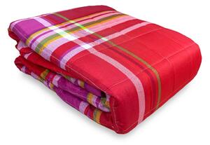 COPRILETTO trapuntato SPRING scozzese ROSSO e FUCSIA 1 PIAZZA