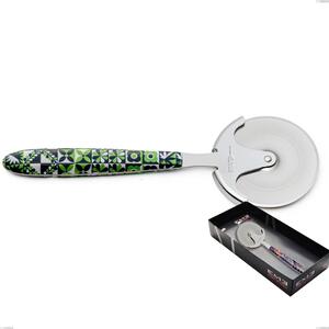 Confezione vetrina rotella tagliapizza vero icon, acciaio 18.0 nickel free, manicatura pbt sublimato acciaio lucido
