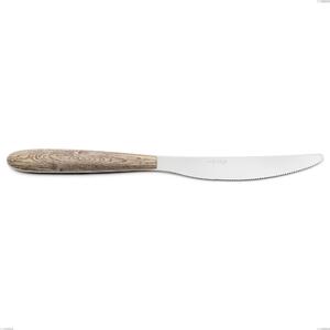 Coltello tavola vero larice, acciaio 18.0 nickel free, manicatura pbt sublimato acciaio lucido, lunghezza 220 mm