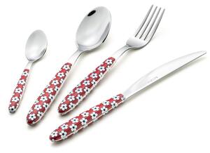 Set Posate colorate 4 pezzi VERO MARGARITA Rosso 1 posto tavola 18/C in confezione vetrina