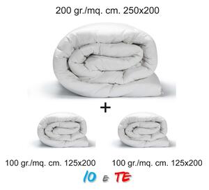 PIUMINO in morbida microfibra 4 STAGIONI IO e TE © ideale per LUI e LEI  triplo strato matrimoniale DUE PIAZZE cm. 250x200