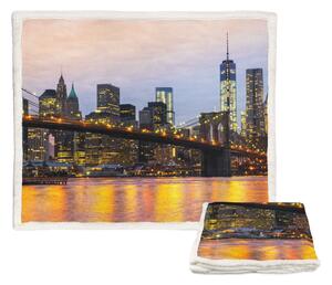 PLAID coperta IN PILE SHERPA fantasy HD ponte di Brooklyn