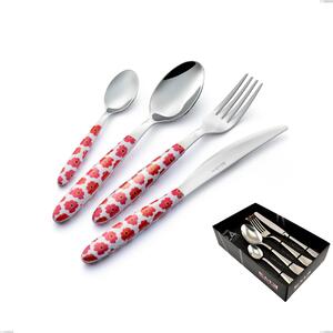 Confezione vetrina 24 pezzi Vero poppy, acciaio 18.0 nickel free, manicatura pbt sublimato acciaio lucido