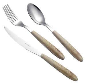 Set posate Colorate 4 pezzi VERO ROVERE SBIANCATO 1 Coltello 1 Forchetta 1 Cucchiaio 1 Cucchiano caffe