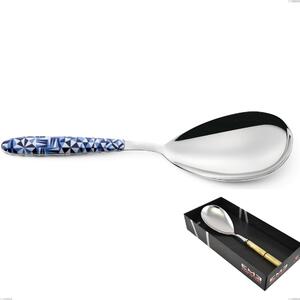 Confezione vetrina 1 pezzo pala riso vero triangle, acciaio 18.0 nickel free, manicatura pbt sublimato acciaio lucido