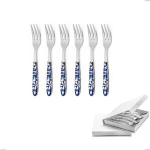 Confezione a libro 6 pezzi forchette dolce vero triangle, acciaio 18.0 nickel free, manicatura pbt sublimato acciaio lucido
