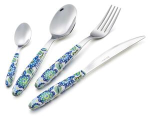 Set Posate colorate 24 pezzi VERO TROPICAL BLU 6 posti tavola 18/C in confezione vetrina