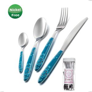 Confezione barattolo francese 16 pezzi posate Vero Trinacria Verde 31, inox 18/0