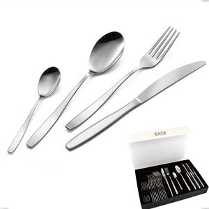 Set di posate 24 pezzi Wind in confezione panoramica a libro coltello economico, Acciaio 18/0 Acciaio 18/0 Nichel Free, spessore 2 mm mm