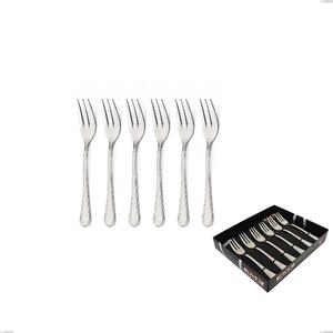 Confezione vetrina 6 pezzi forchettine dolce Luigi XVI, Acciaio Inox 18.10 (AISI304), spessore 3.00 mm