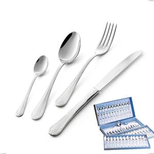 Servizio di posate 113 pezzi in astuccio regalo Luigi XVI, Acciaio Inox 18.10 (AISI304), spessore 3.00 mm