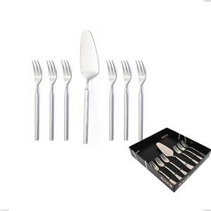 Confezione vetrina 7 pezzi dolce Zeus Inox, acciaio forgiato lucido 18/10 (AISI 304)
