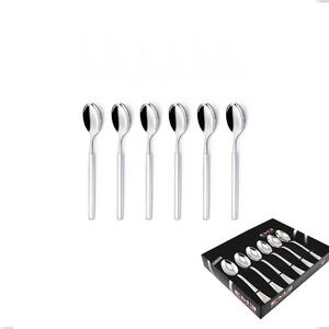 Confezione vetrina 6 pezzi caff� Zeus Inox, acciaio forgiato lucido 18/10 (AISI 304)