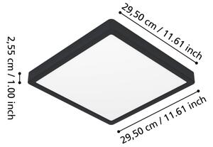 Eglo 901375 -LED RGBW dimmerabile plafoniera da bagno FUEVA-Z LED/13,5W/230V 29,5cm IP44 nero