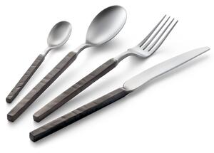 Servizio Posate ZEUS FIRE 24 pezzi 6 posti tavola acciaio inox 18.10 AISI304 manicatura martellata brunita