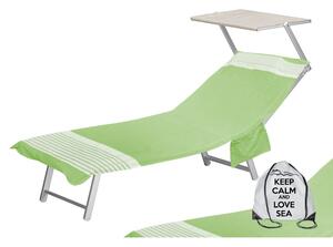 TELO MARE fouta LETTINO ALVIN VERDE ACIDO in cotone BEDDY BEACH © CON TASCHE MISURA CM. 75 X 195 e zaino SPIAGGIA