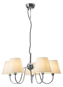 ByRydens 4202720-6510 - Lampadario a sospensione con cavo LYNF 5xE14/8W/230V cromo/bianco